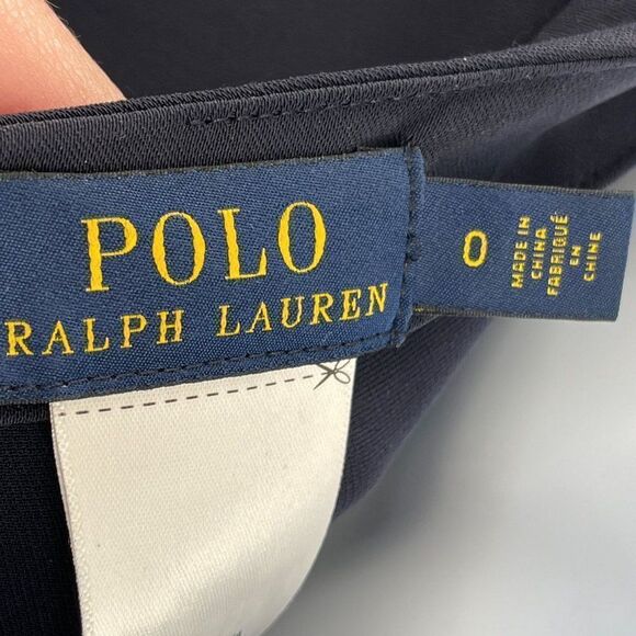 Polo Ralph Lauren Twill Short Sleeve Side Slit Tunic Top Navy Blue Size 0 - Picture 13 of 15